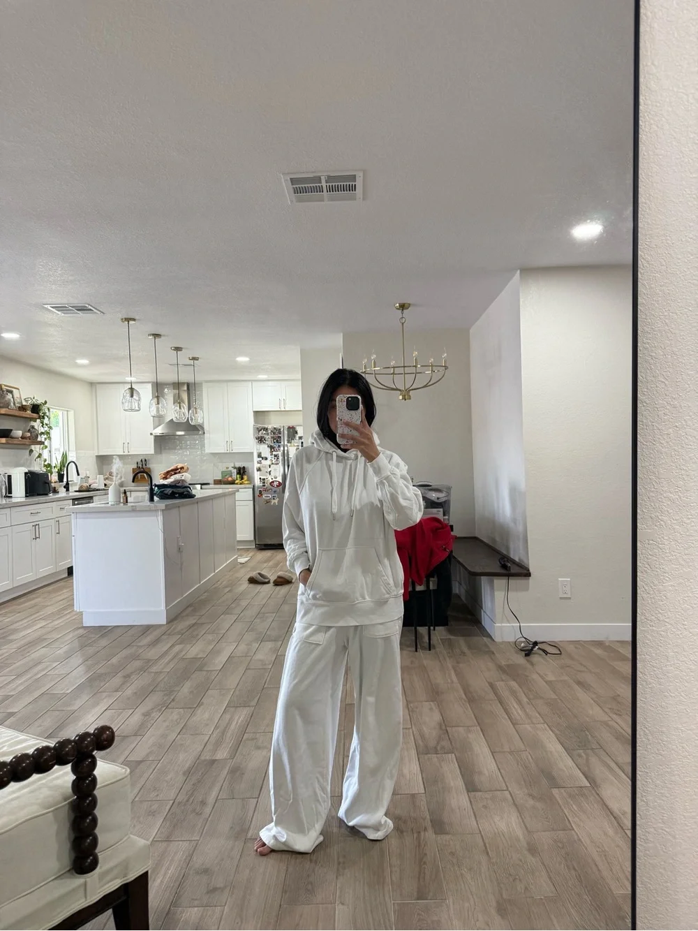 H&M White Hoodie and Wide-Leg Pants Set - Picture 1 of 4